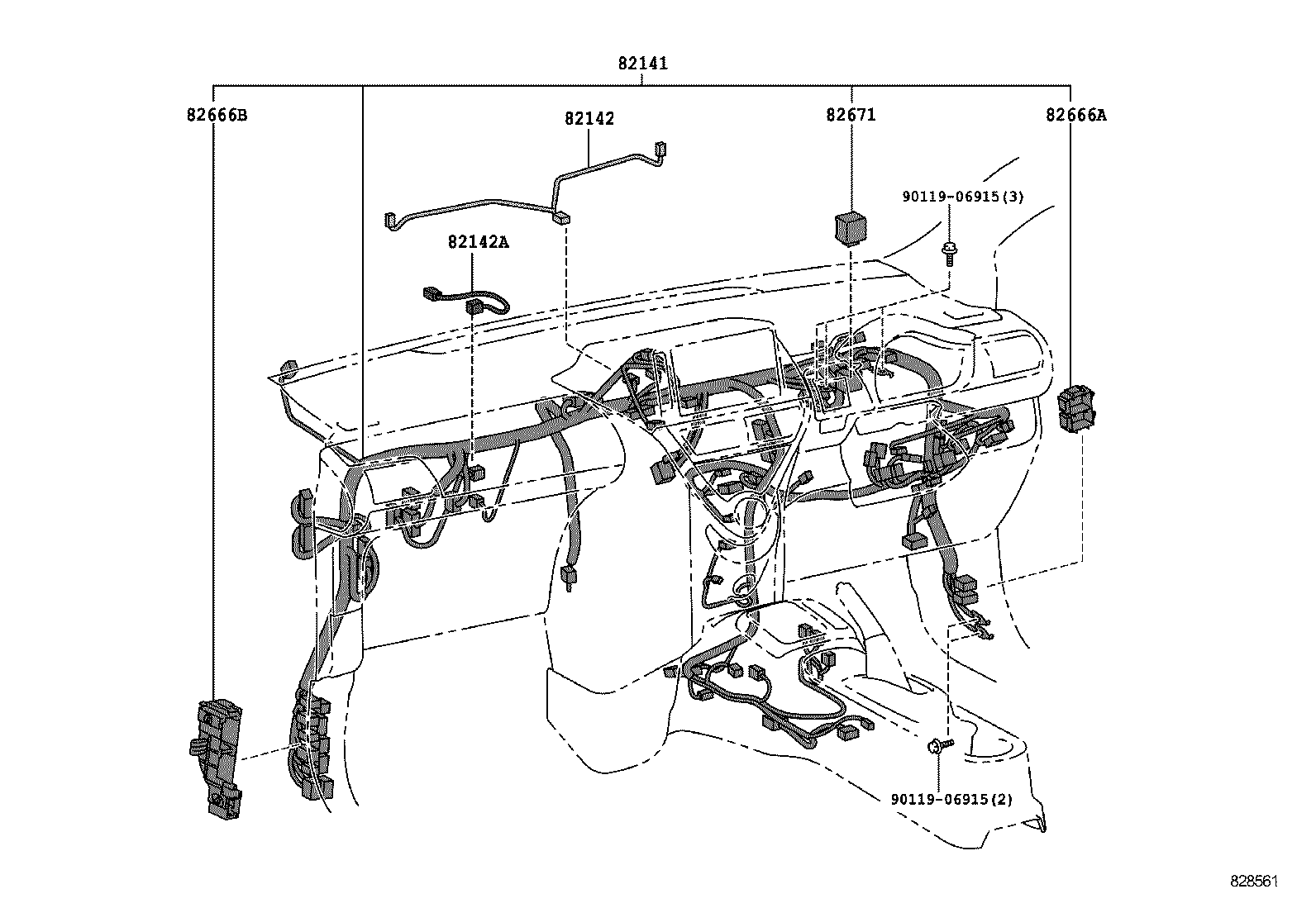 82111-74270 WIRE, MOTOR COMPARTMENT, MAIN product image