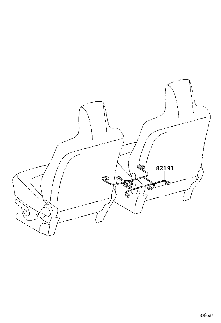 82191-74040 WIRE, FRONT SEAT, RH product image