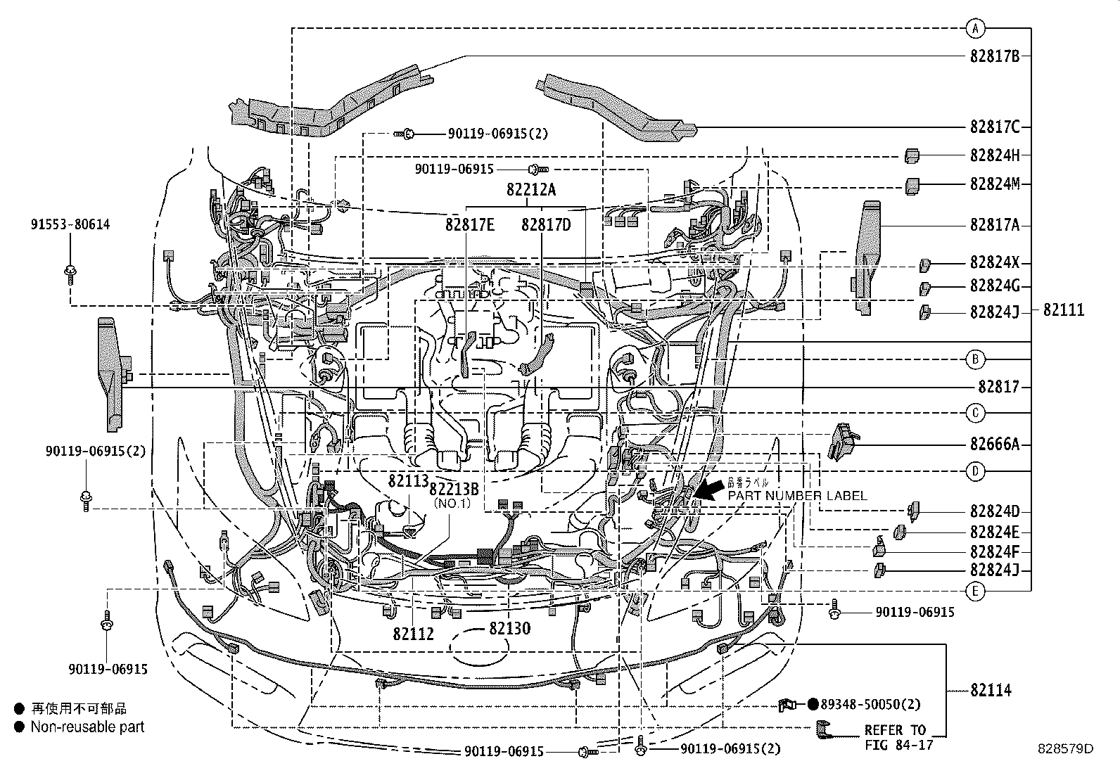 82142-50090 WIRE, INSTRUMENT PANEL, NO.2 product image