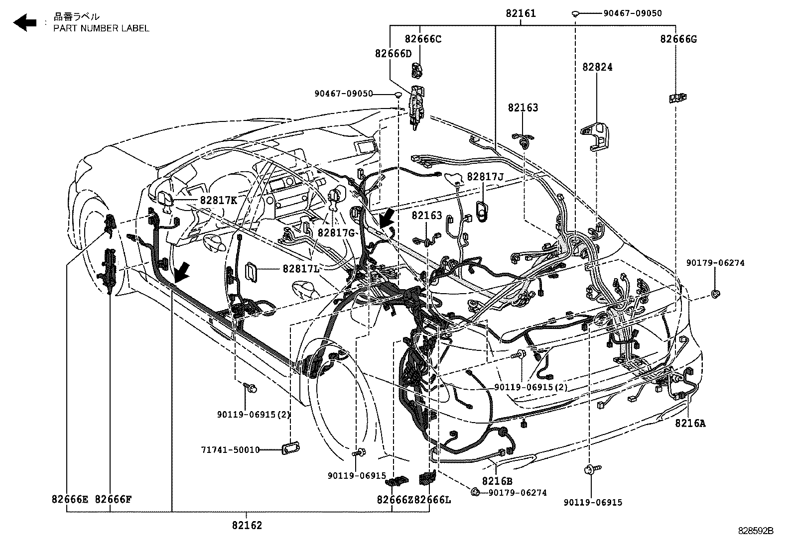 82142-50090 WIRE, INSTRUMENT PANEL, NO.2 product image