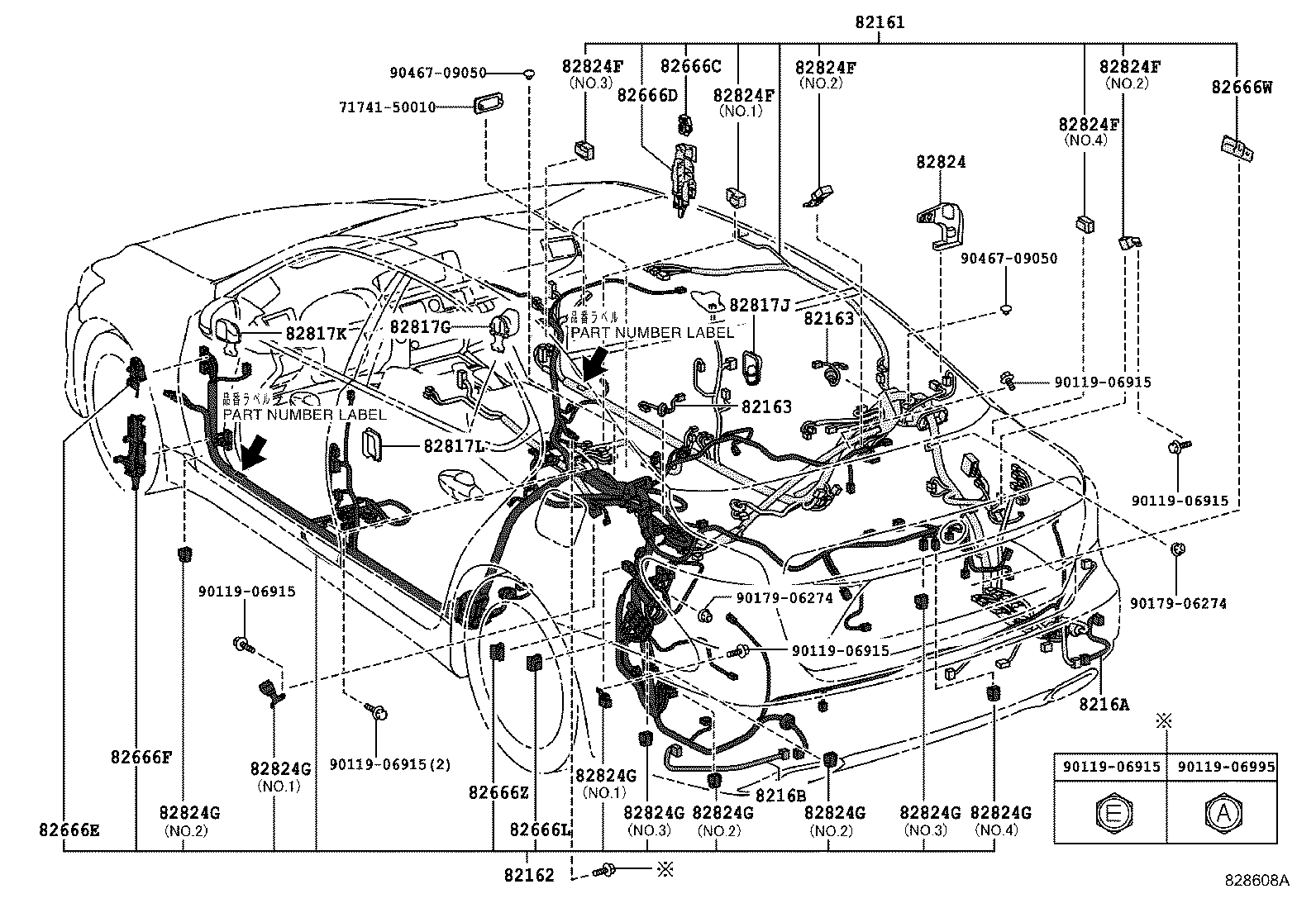 82191-50520 WIRE, FRONT SEAT, RH product image