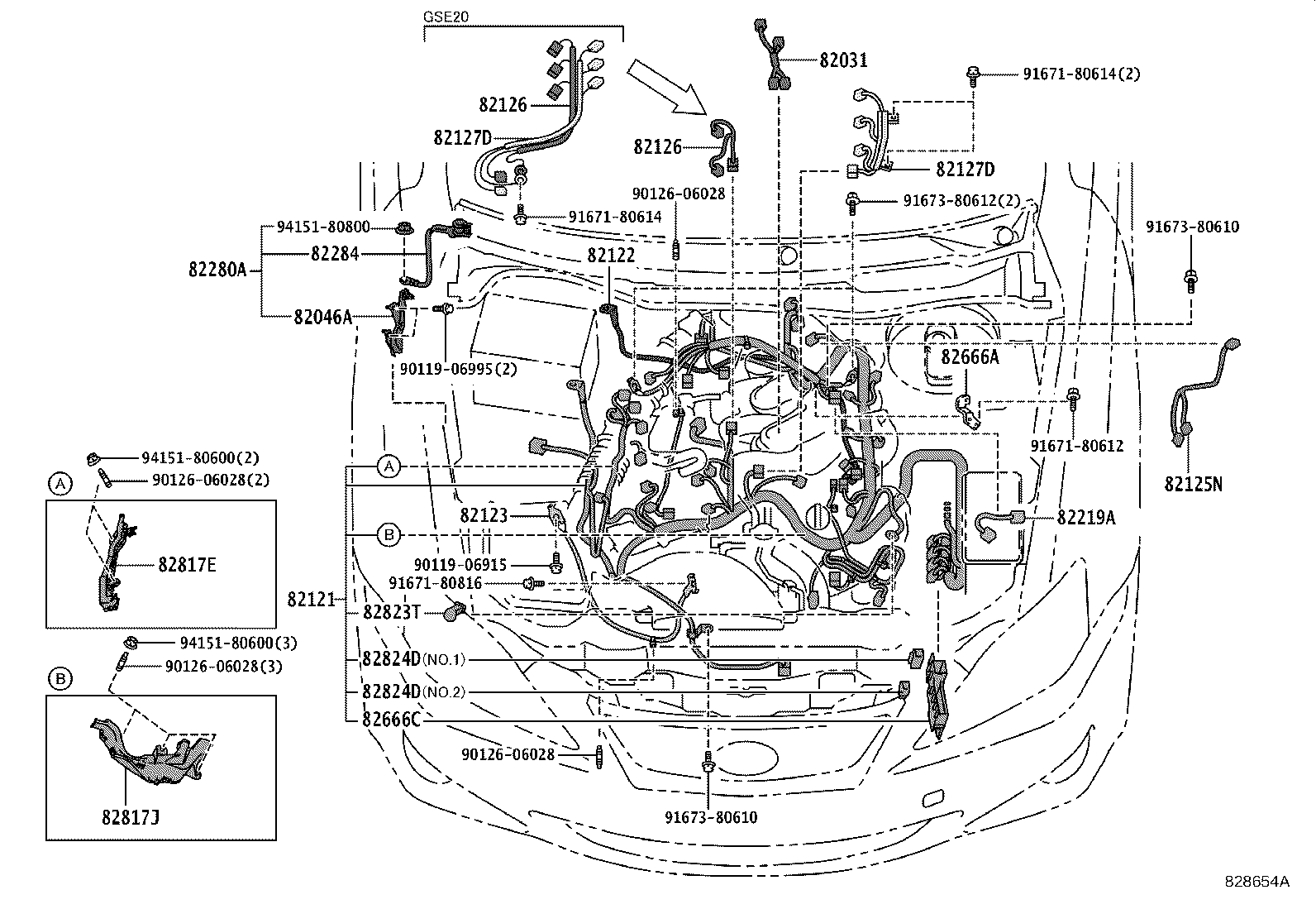 82112-53290 WIRE, ENGINE ROOM, NO.2 product image