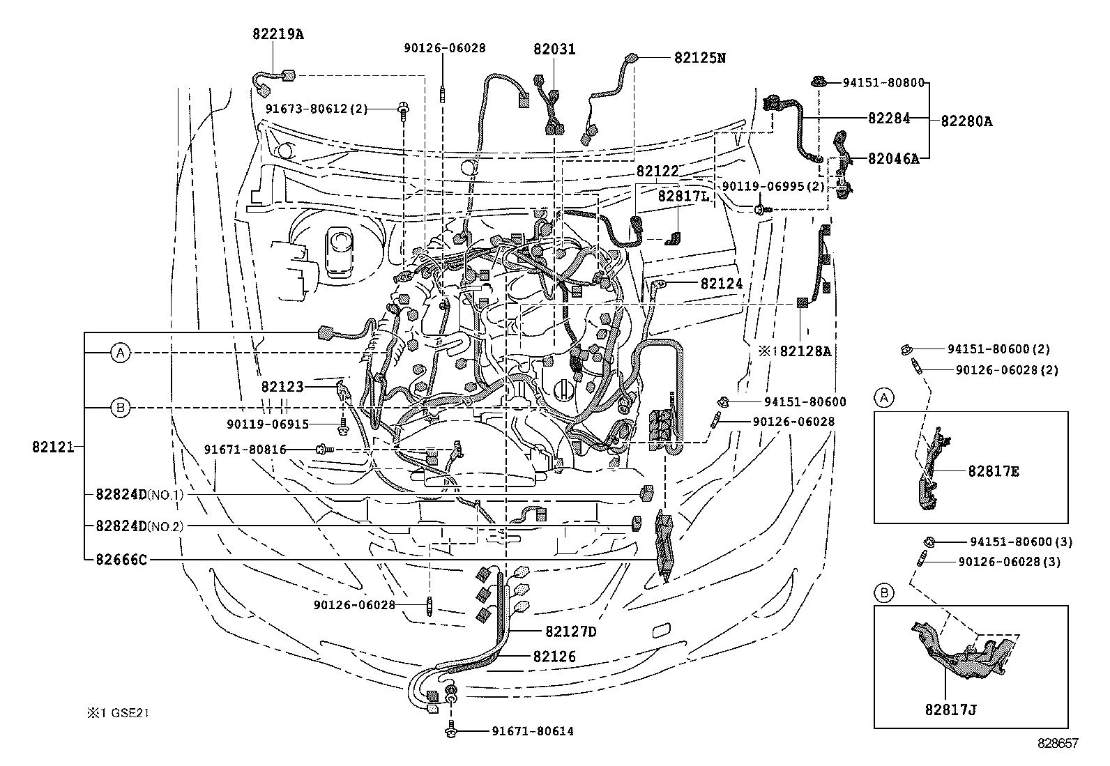 82817-30B70 PROTECTOR, WIRING HARNESS, NO.2 product image