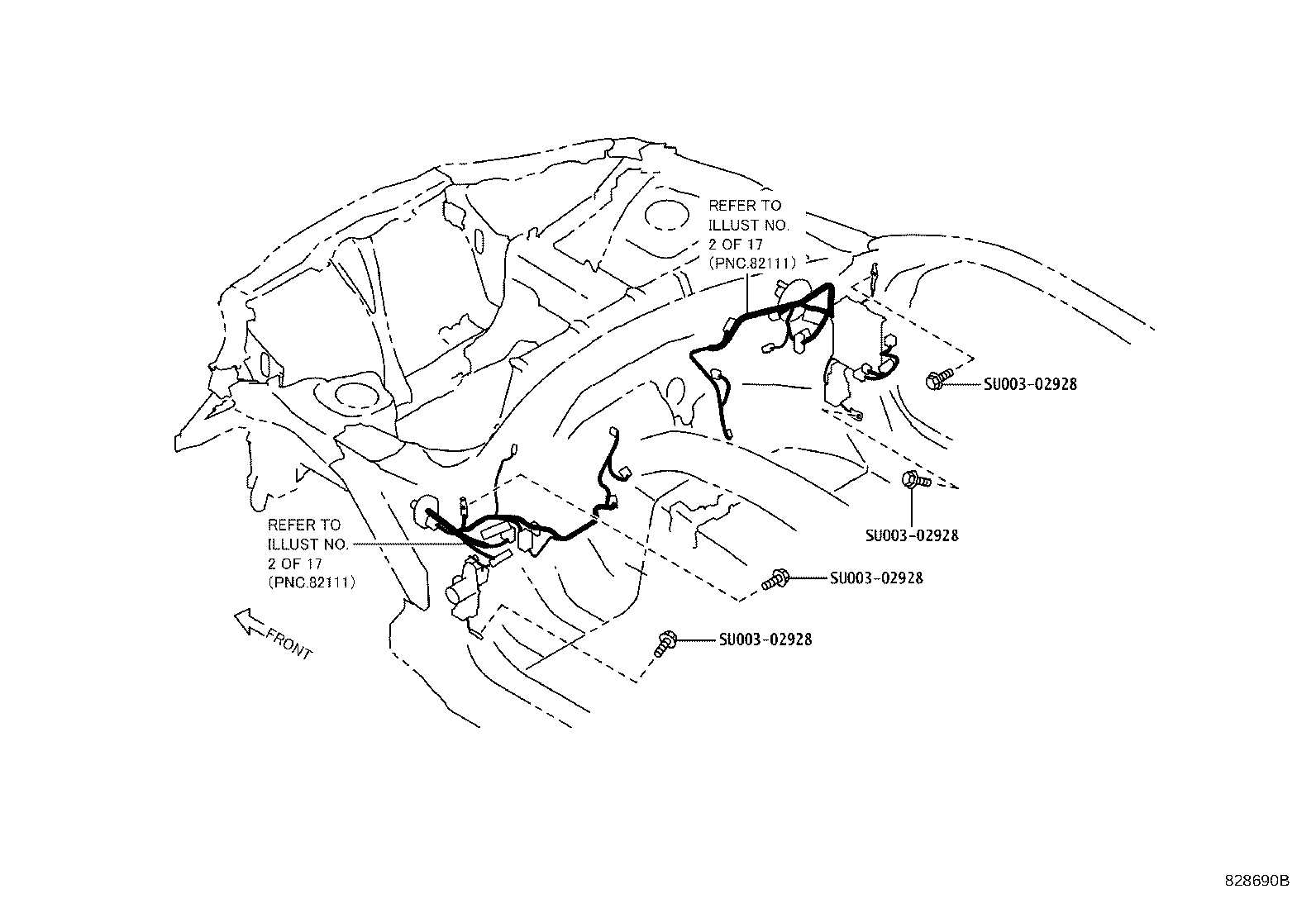 82233-WY010 WIRE, ENGINE ROOM, NO.2 product image