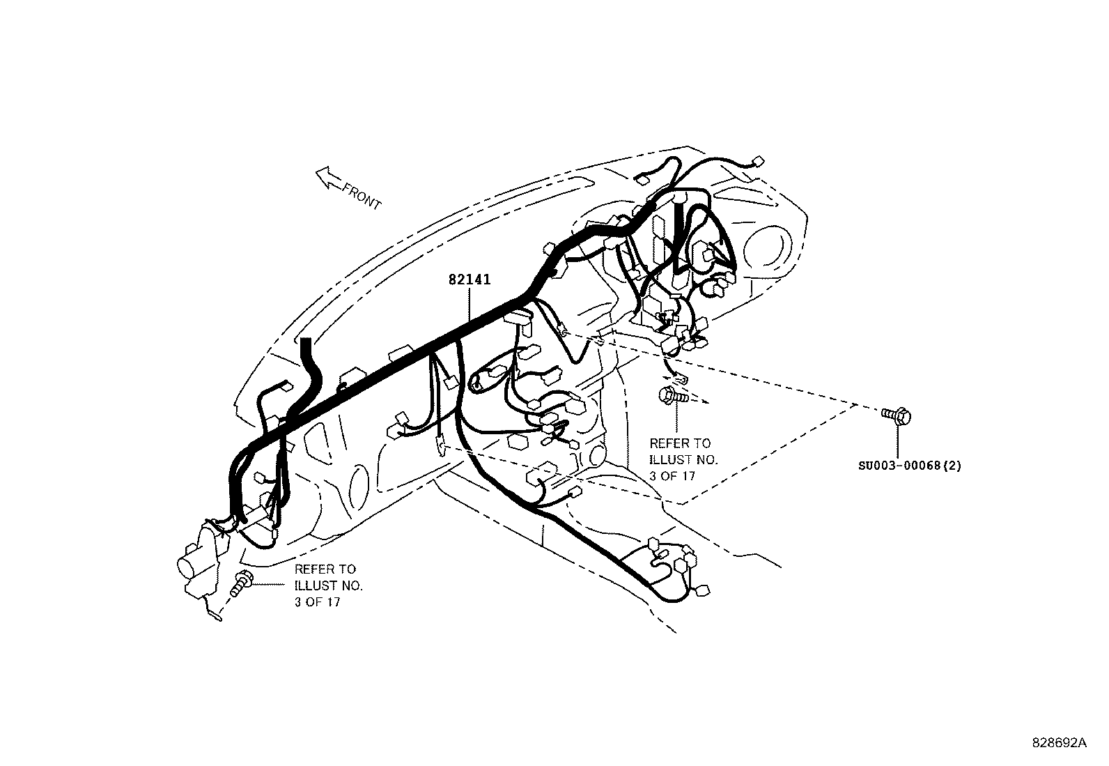 82233-WY010 WIRE, ENGINE ROOM, NO.2 product image