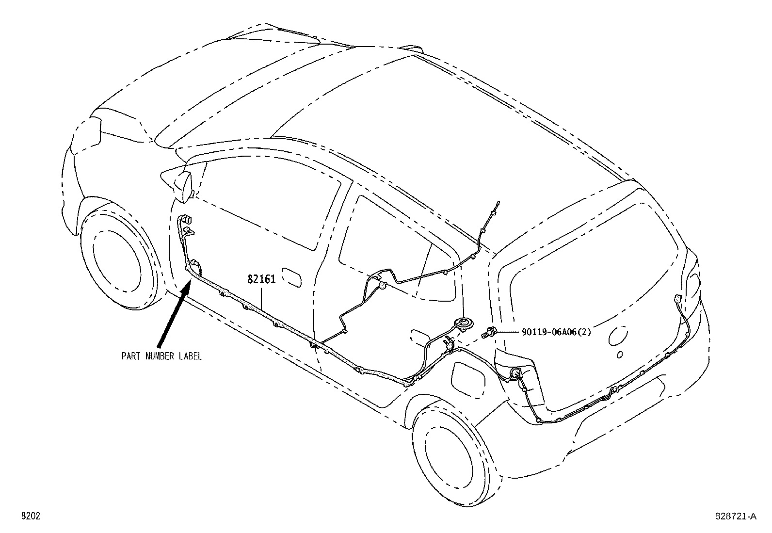 82046-BZ240 WIRE, BODY GROUND product image