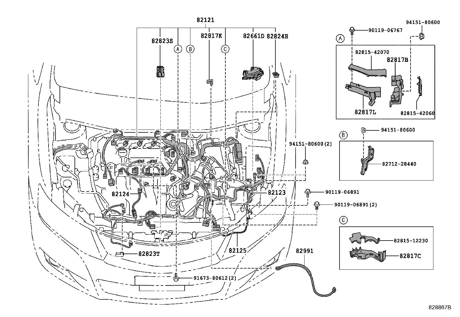 82191-20060 WIRE, FRONT SEAT, RH product image