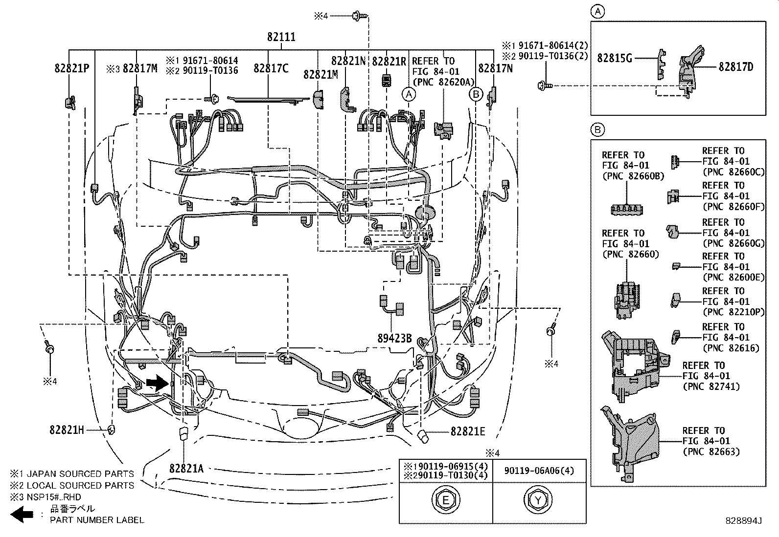 Toyota 82181-0D150 WIRE, LUGGAGE ROOM, NO.1