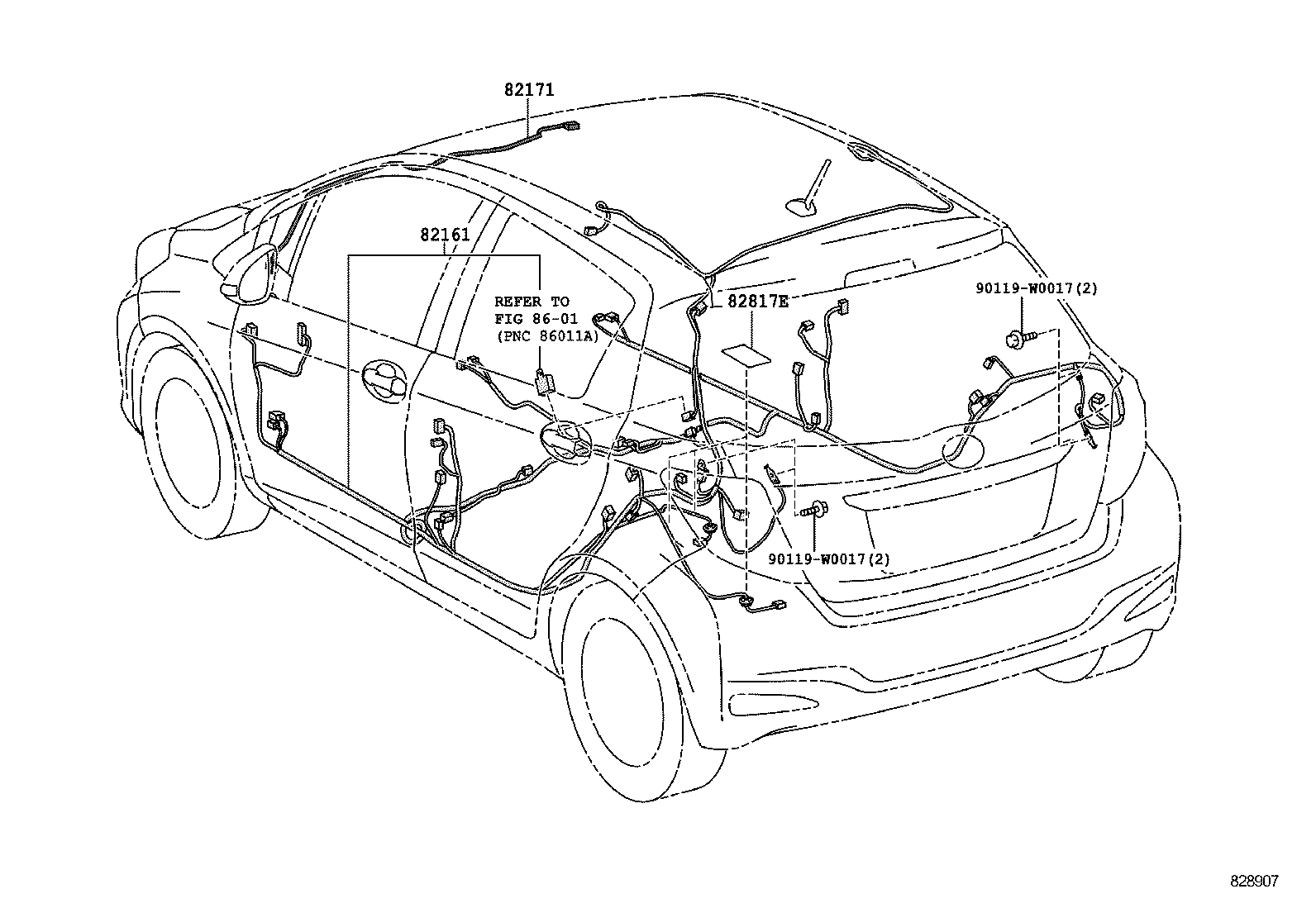 82191-0D030 WIRE, FRONT SEAT, RH product image