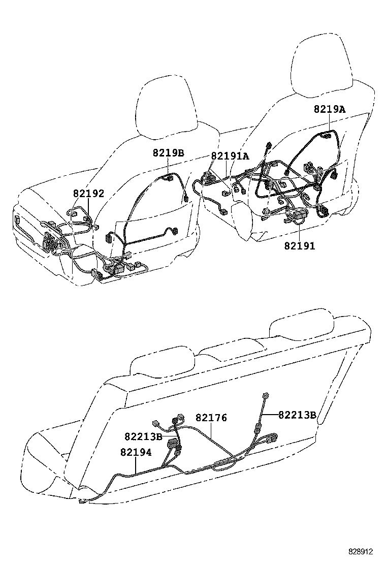 82191-33660 WIRE, FRONT SEAT, RH product image