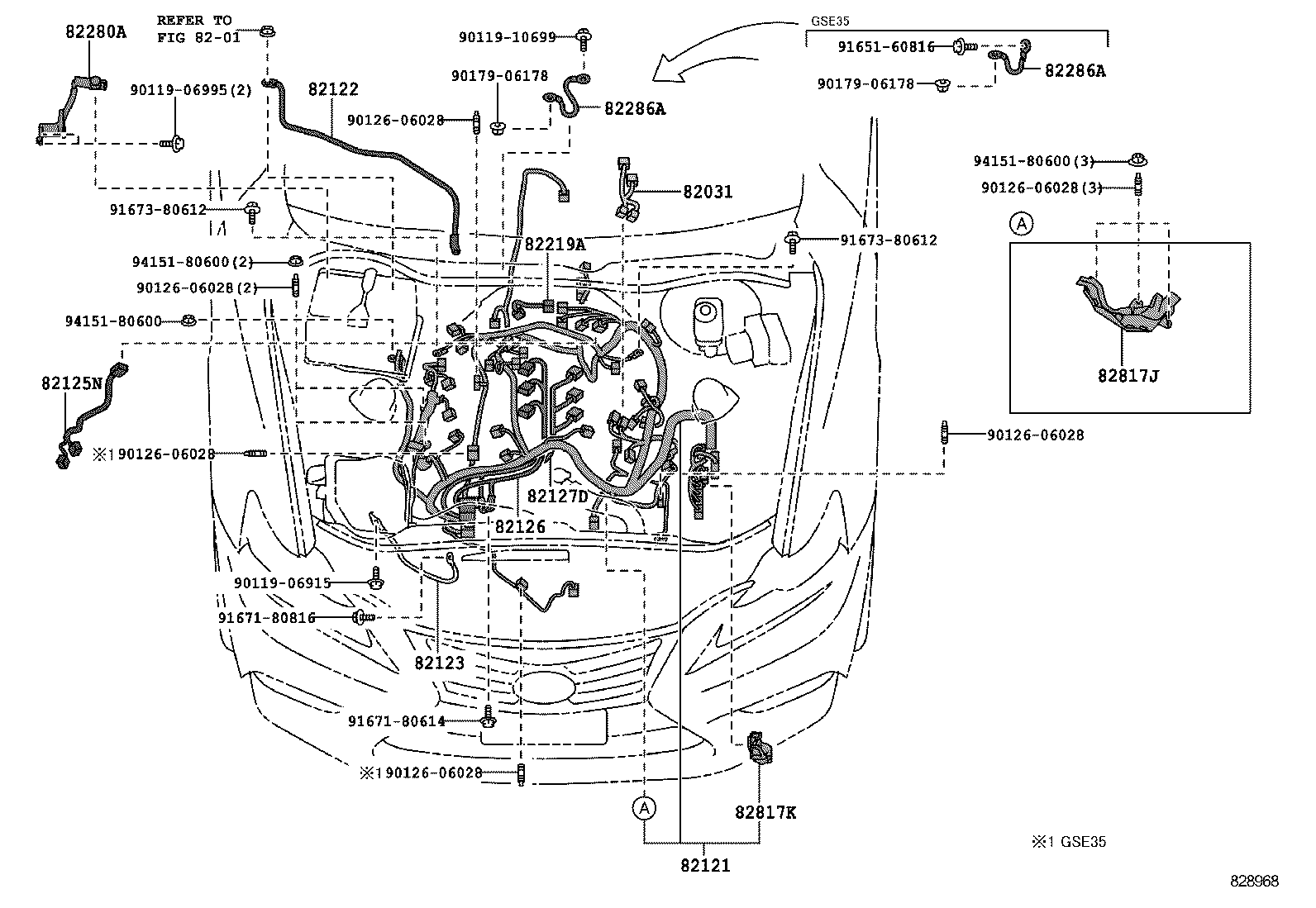 82191-53580 WIRE, FRONT SEAT, RH product image