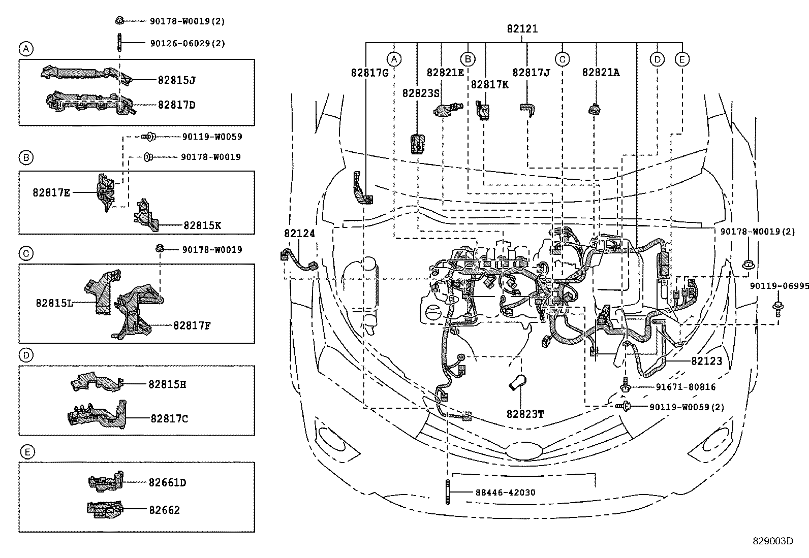 82712-28440 SUPPORT, WIRING HARNESS product image