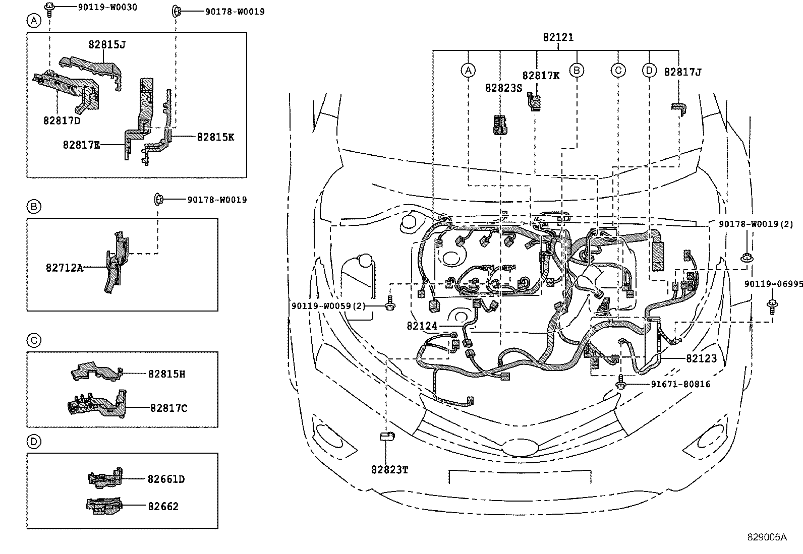82712-28440 SUPPORT, WIRING HARNESS product image