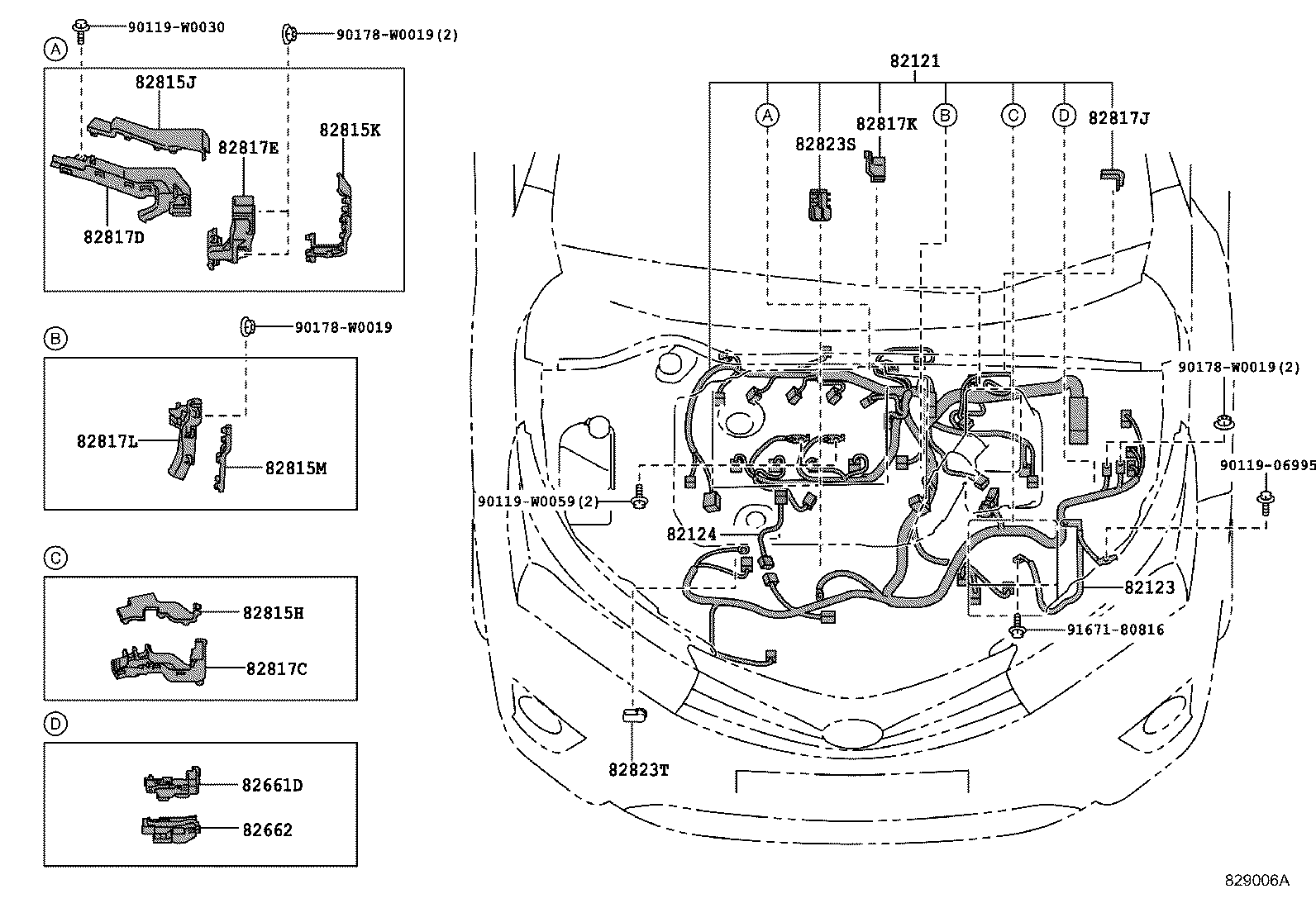 82712-28440 SUPPORT, WIRING HARNESS product image