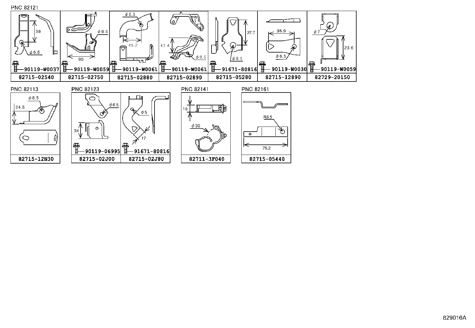 82712-28440 SUPPORT, WIRING HARNESS product image