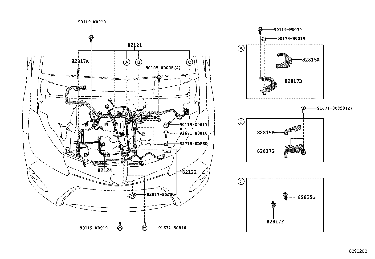 82817-0D430 PROTECTOR, WIRING HARNESS, NO.2 product image