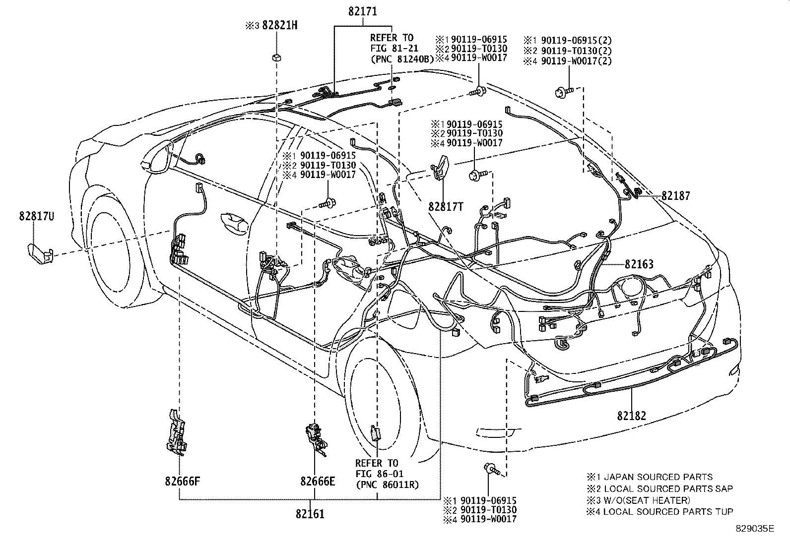 82140-02400 WIRE, INSTRUMENT PANEL, NO.2 product image