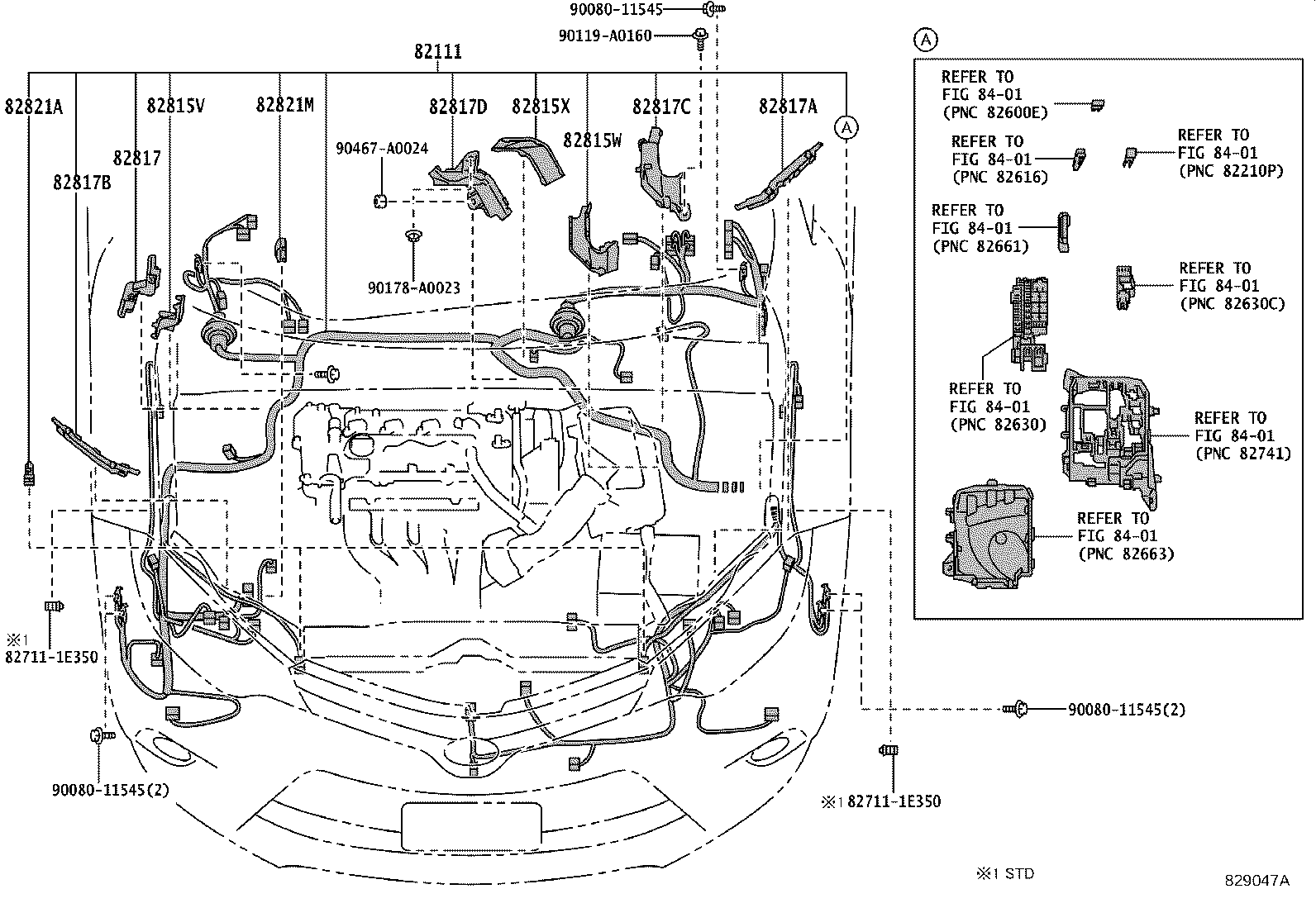 Toyota 82154-02890 WIRE, REAR DOOR, NO.2