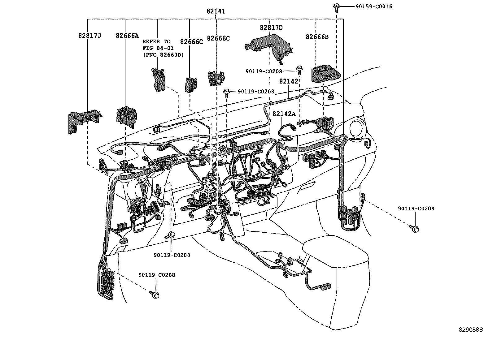 82142-0R080 WIRE, INSTRUMENT PANEL, NO.2 product image
