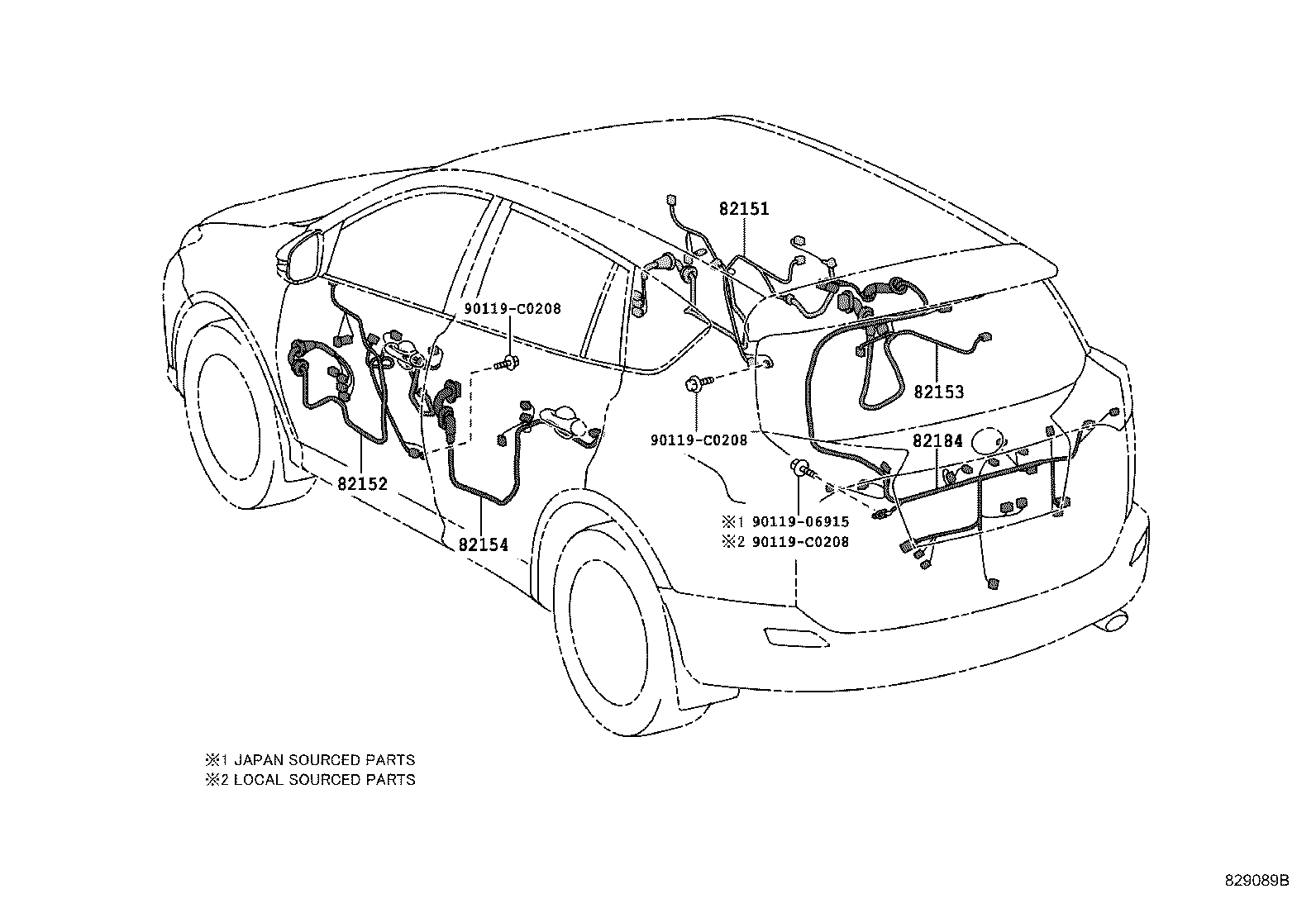 82142-0R080 WIRE, INSTRUMENT PANEL, NO.2 product image