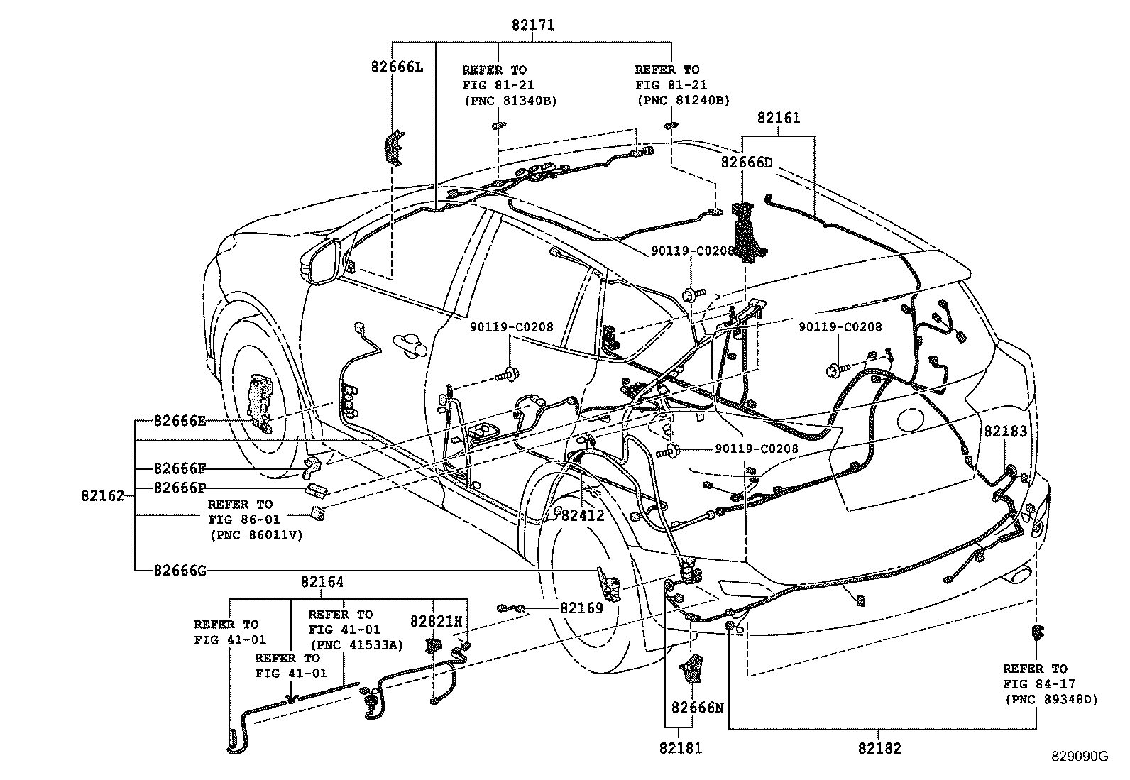 82142-0R080 WIRE, INSTRUMENT PANEL, NO.2 product image