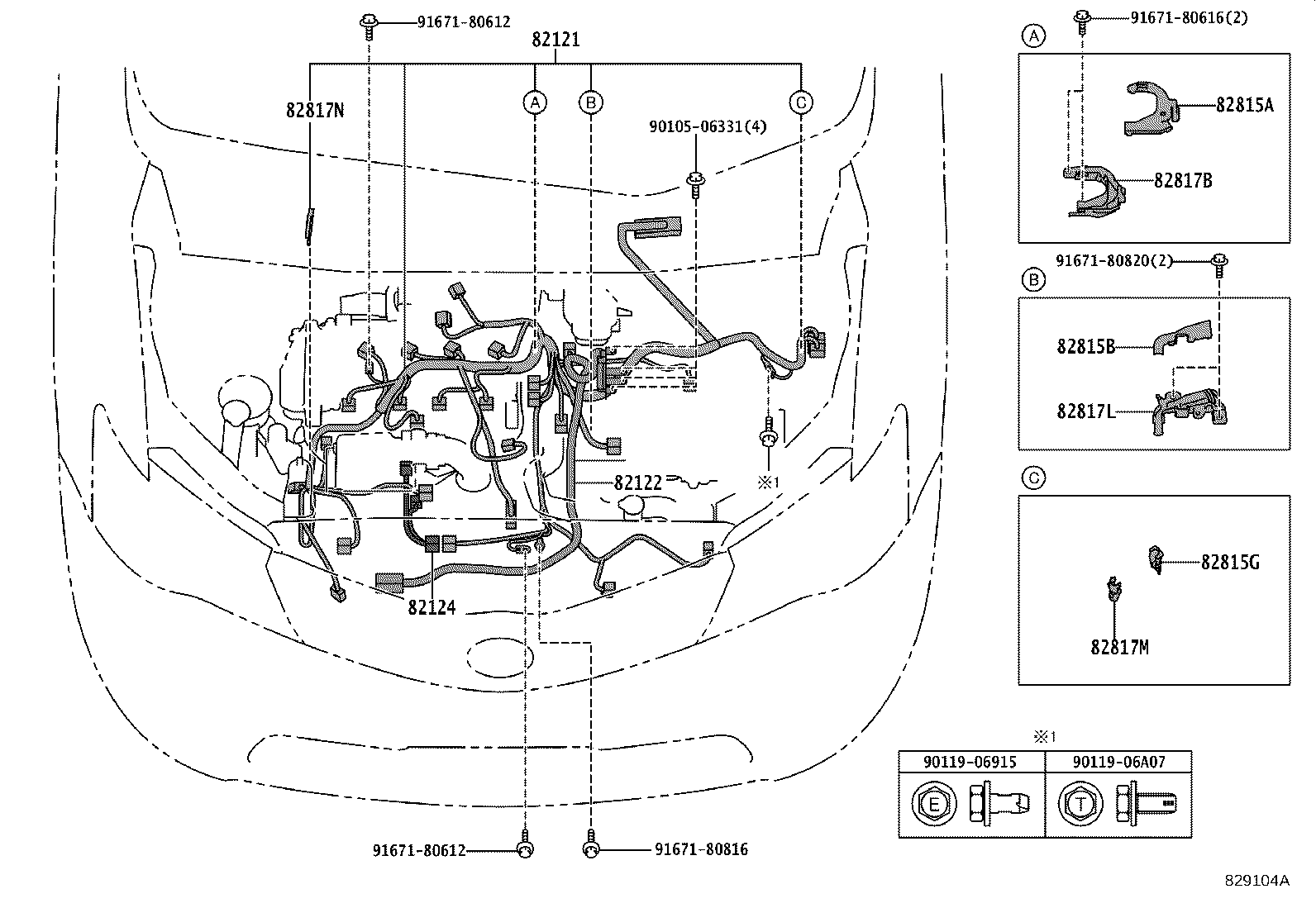 82191-13010 WIRE, FRONT SEAT, RH product image