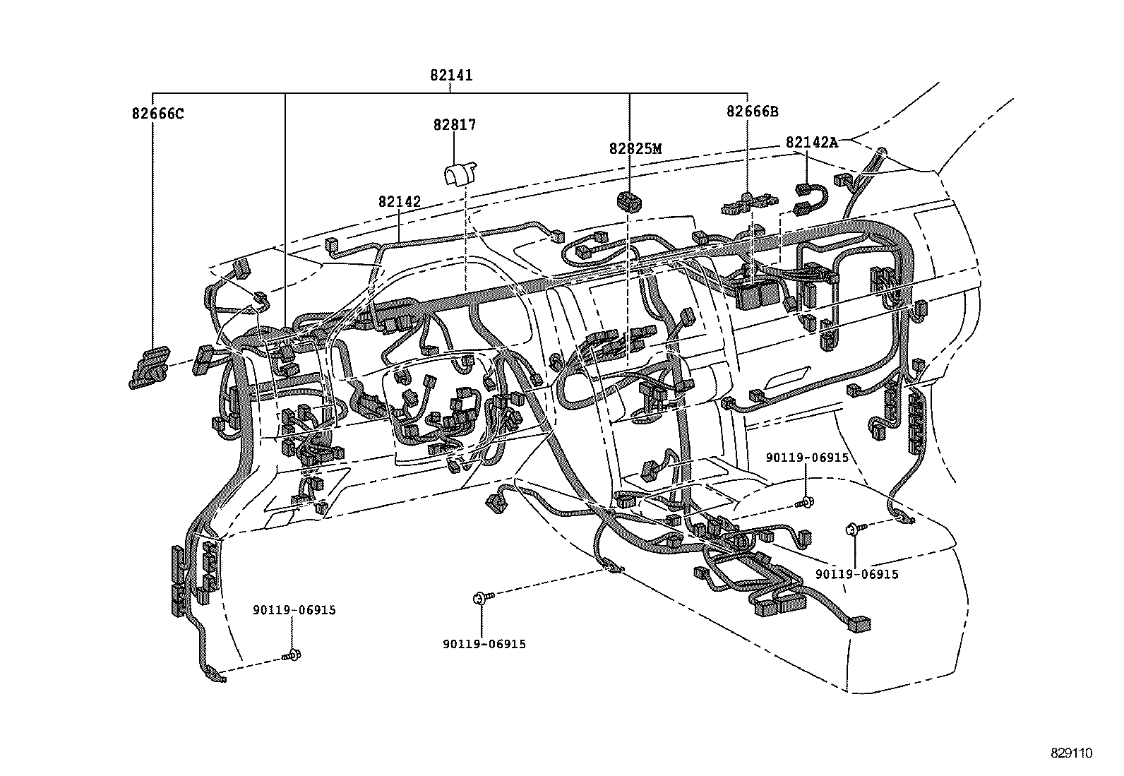 82817-22A60 PROTECTOR, WIRING HARNESS, NO.2 product image