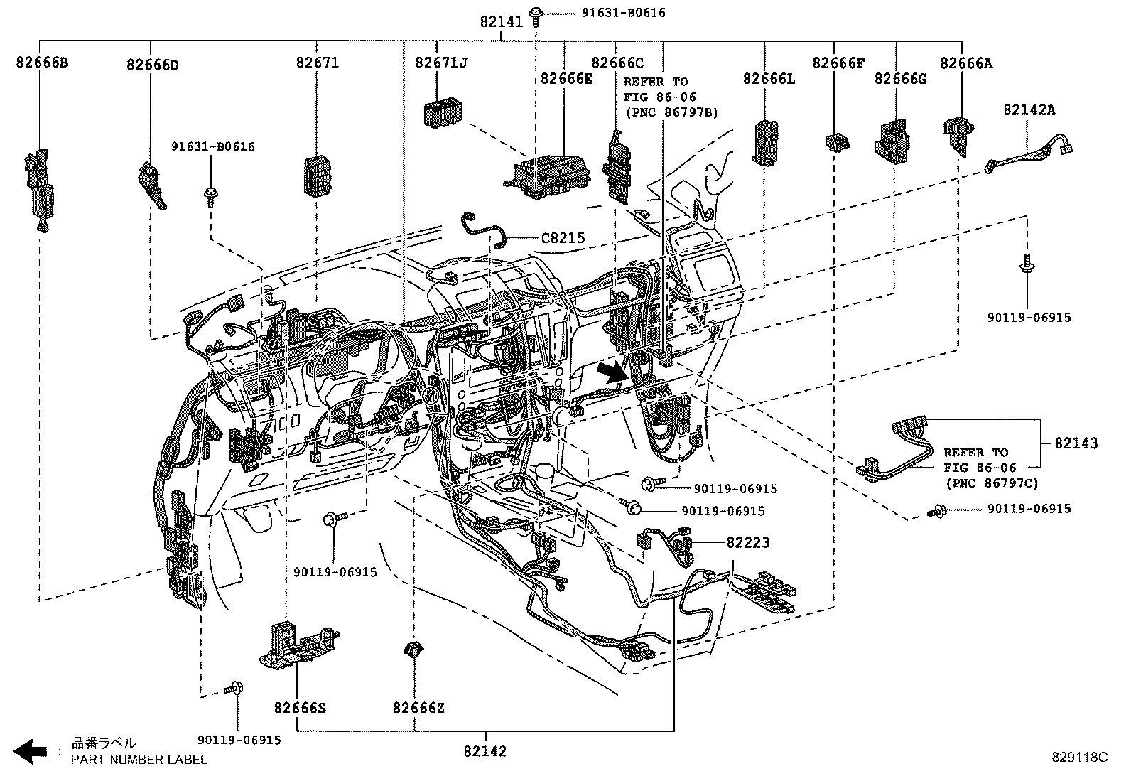 82142-6AT90 WIRE, INSTRUMENT PANEL, NO.2 product image