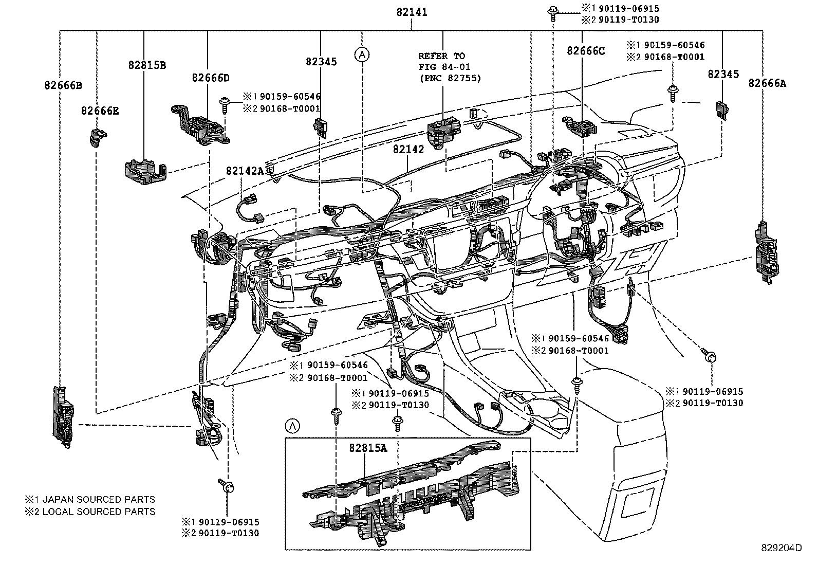 82140-02420 WIRE, INSTRUMENT PANEL, NO.2 product image