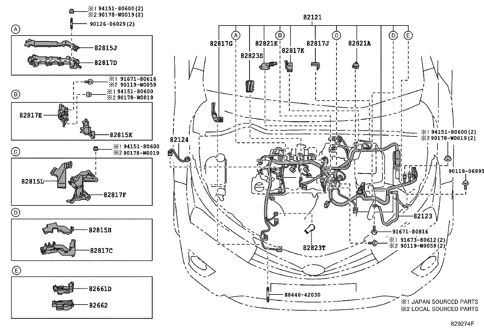 82140-02400 WIRE, INSTRUMENT PANEL, NO.2 product image