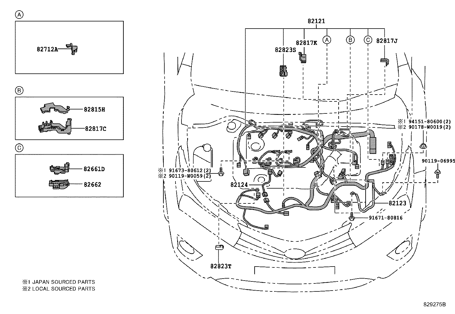 82140-02400 WIRE, INSTRUMENT PANEL, NO.2 product image