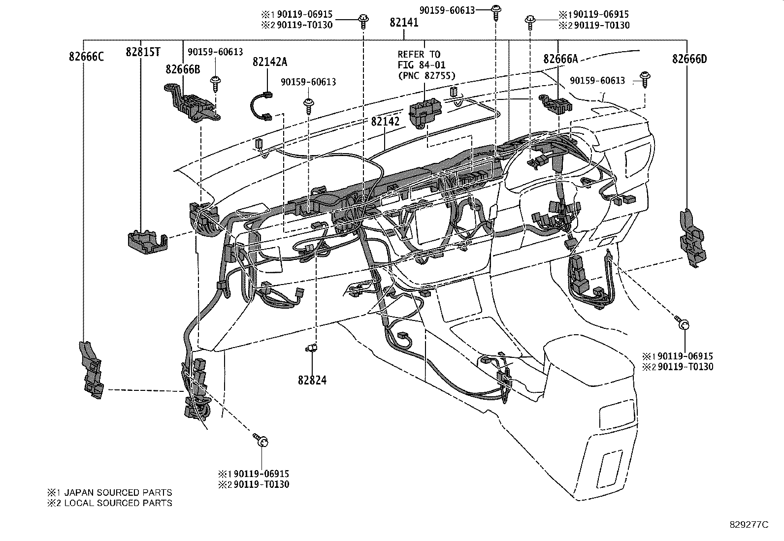 82140-02400 WIRE, INSTRUMENT PANEL, NO.2 product image