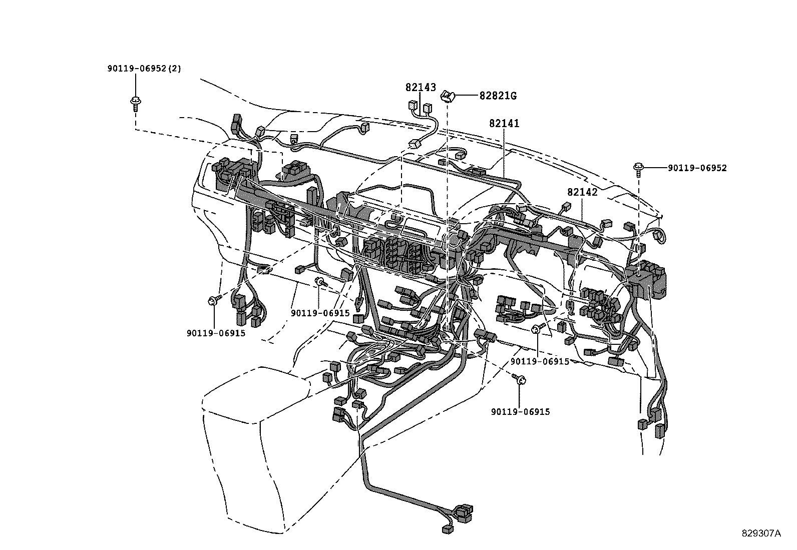 82142-76240 WIRE, INSTRUMENT PANEL, NO.2 product image