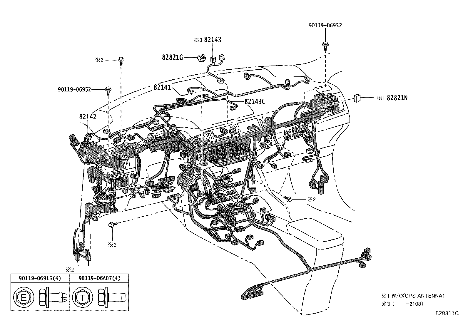 82142-76680 WIRE, INSTRUMENT PANEL, NO.2 product image