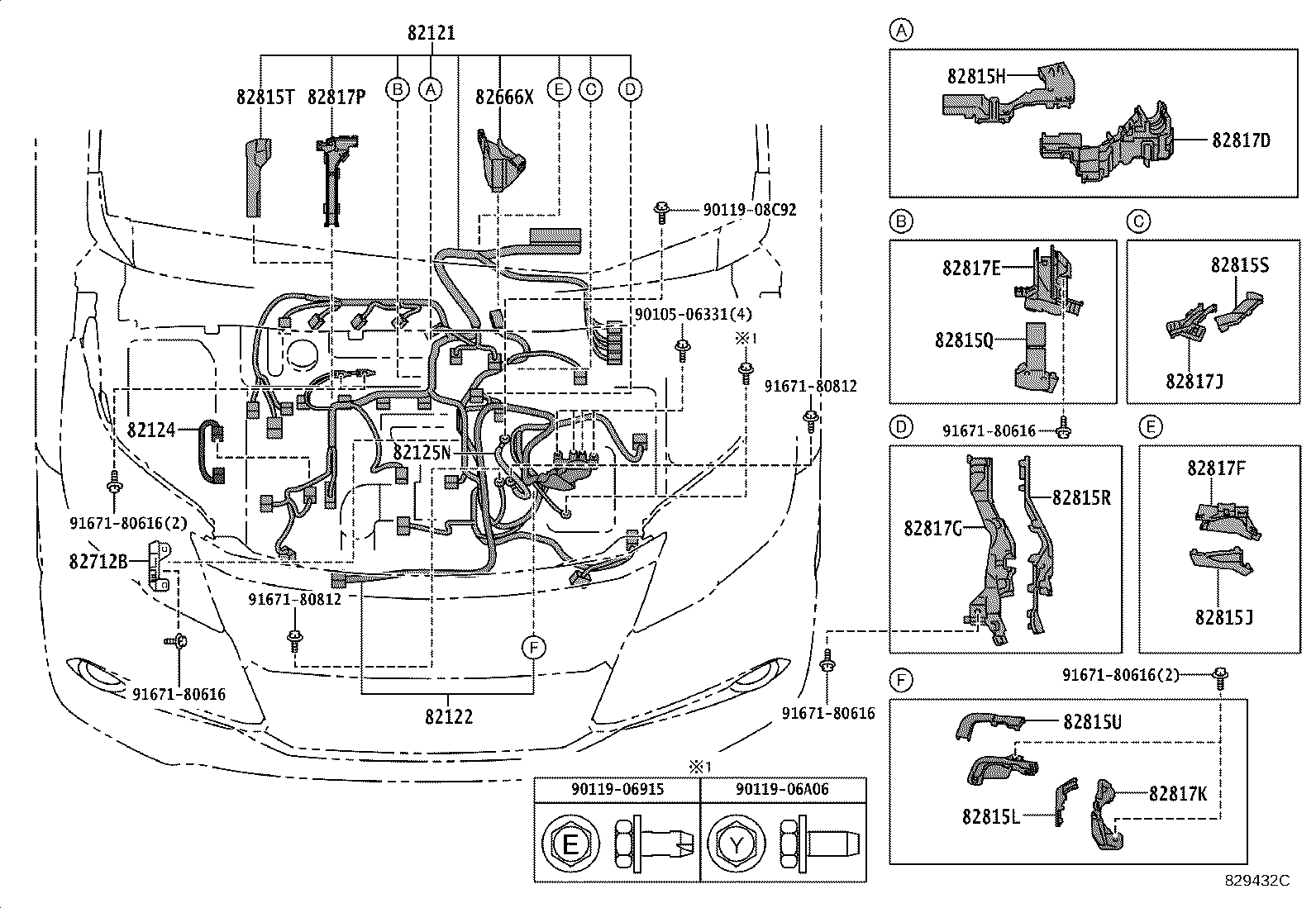82142-V1050 WIRE, INSTRUMENT PANEL, NO.2 product image