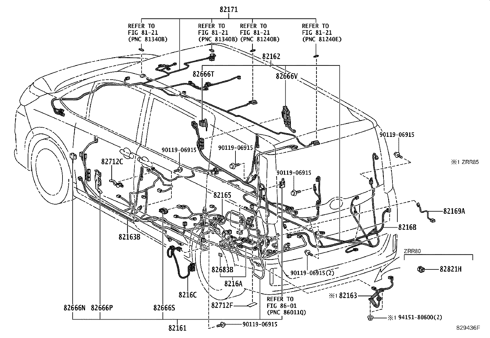 82142-V1050 WIRE, INSTRUMENT PANEL, NO.2 product image