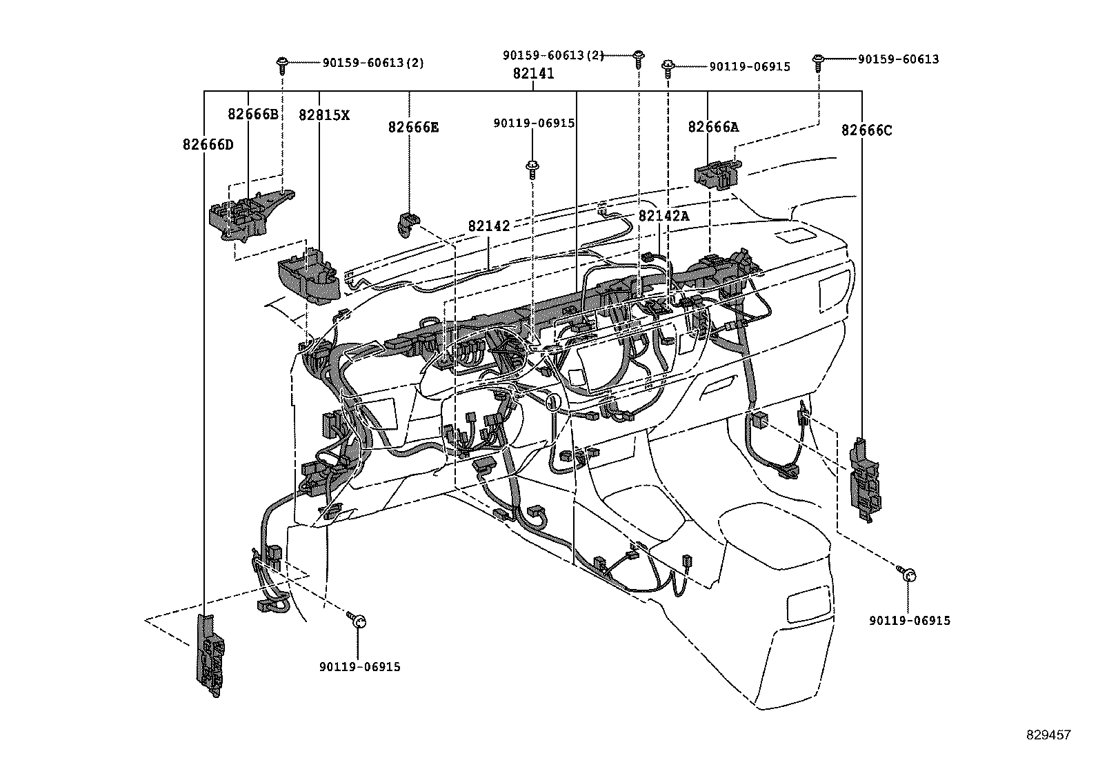 82142-02640 WIRE, INSTRUMENT PANEL, NO.2 product image
