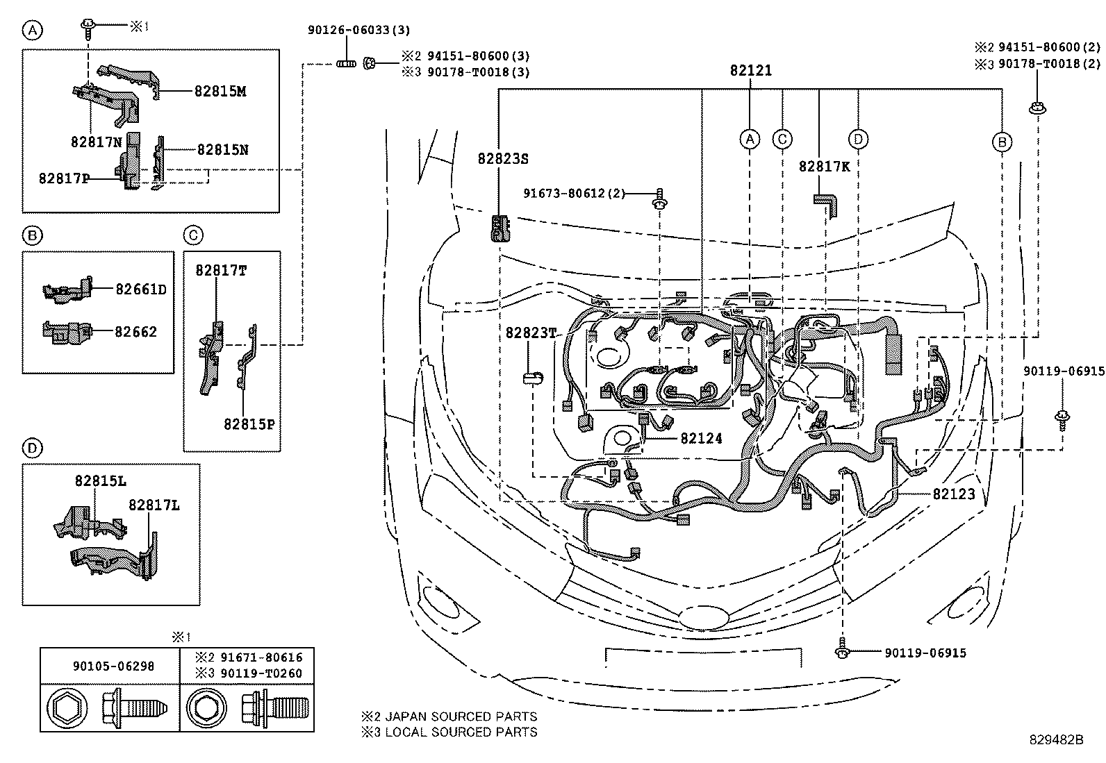 82140-02420 WIRE, INSTRUMENT PANEL, NO.2 product image