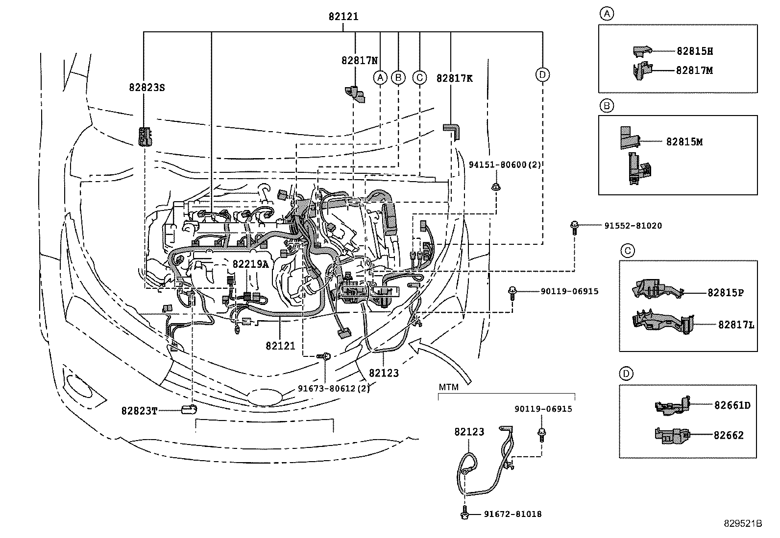 82140-02420 WIRE, INSTRUMENT PANEL, NO.2 product image