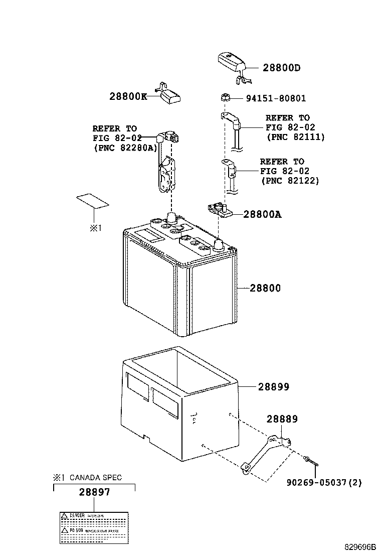 Toyota 82821-24180 COVER, CONNECTOR(FOR BATTERY TERMINAL NEGATIVE)