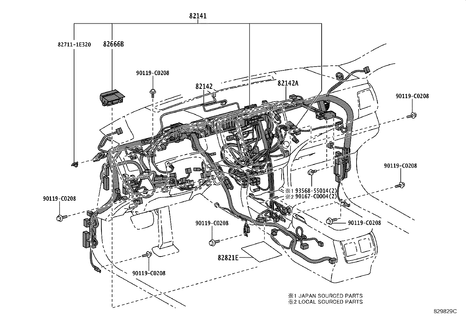 82142-0N050 WIRE, INSTRUMENT PANEL, NO.2 product image