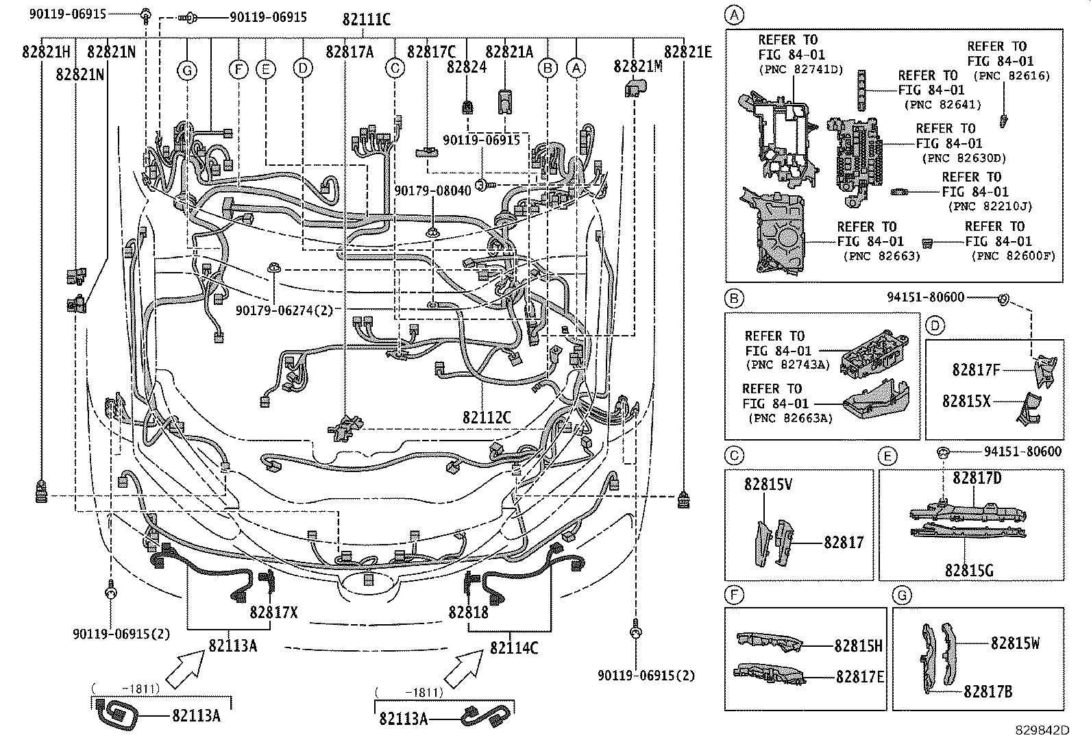 82113-62080 WIRE, MOTOR COMPARTMENT, NO.4 product image