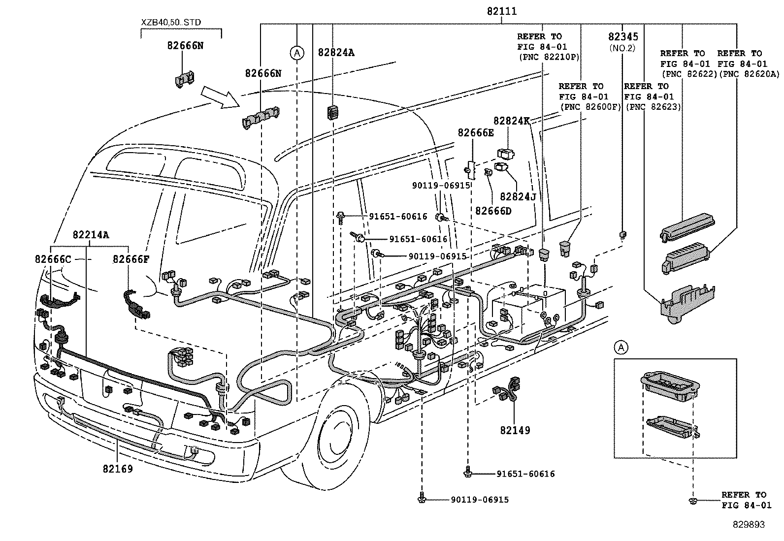 82142-36014 WIRE, INSTRUMENT PANEL, NO.2 product image