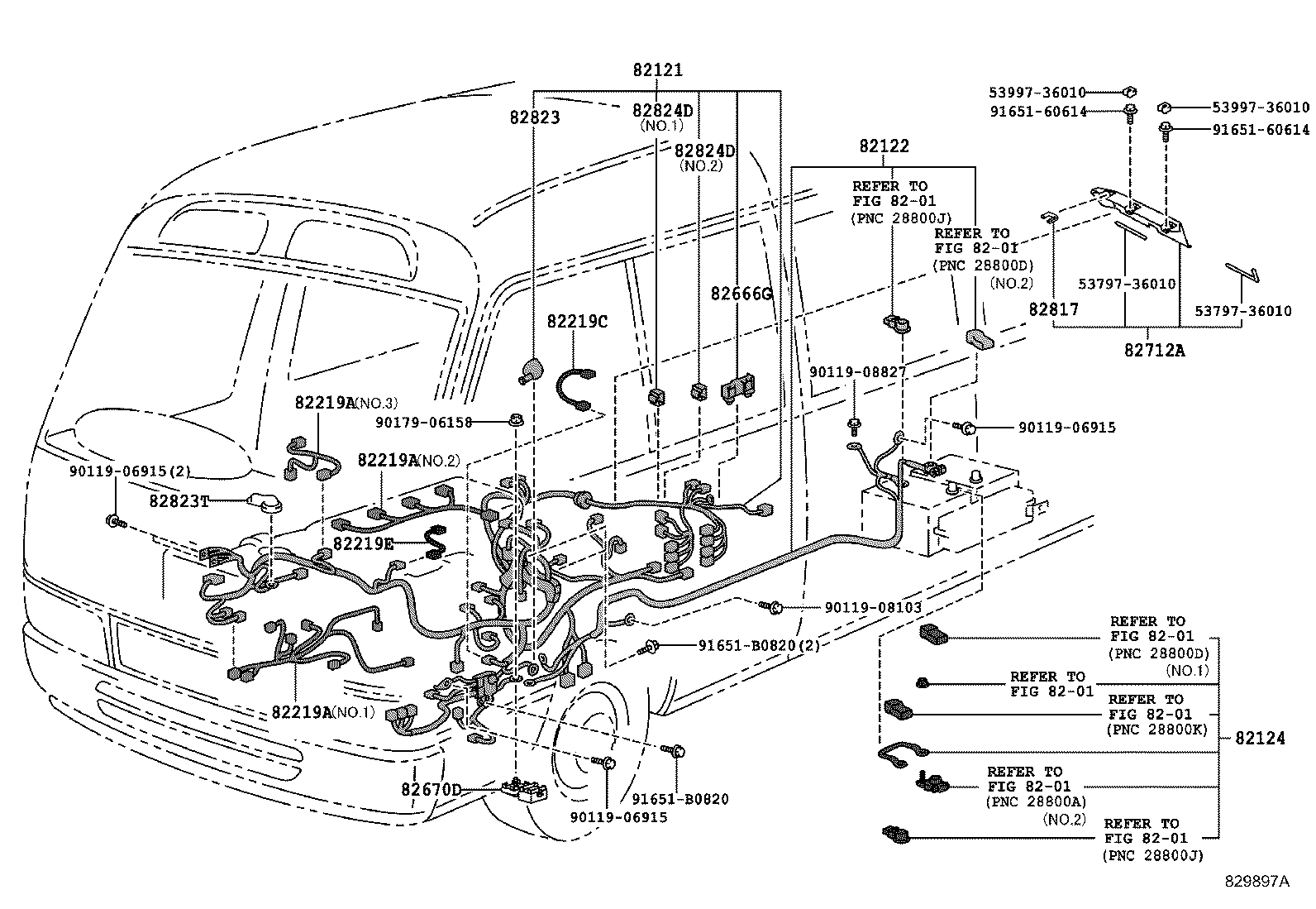 82142-36014 WIRE, INSTRUMENT PANEL, NO.2 product image