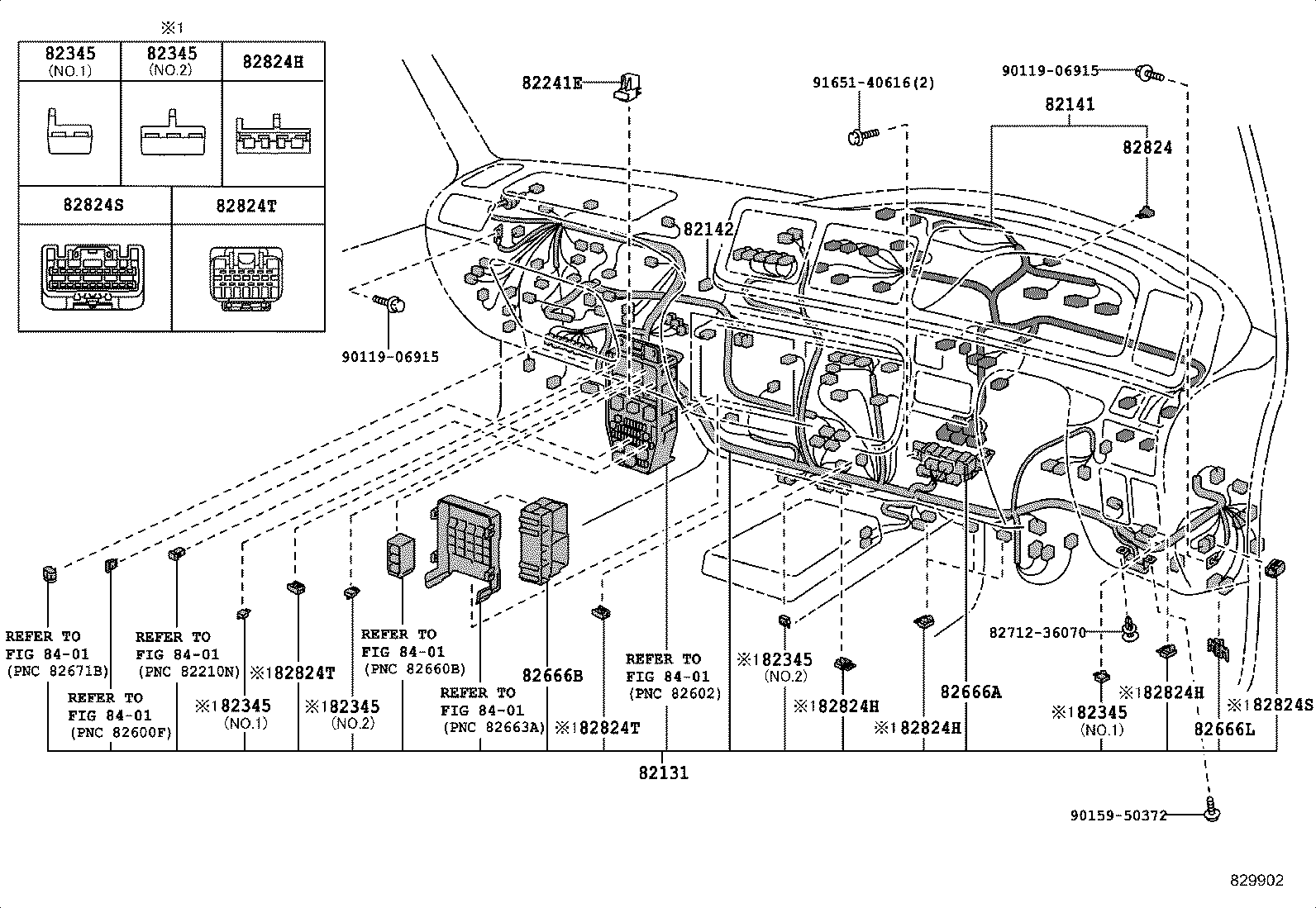 82142-36014 WIRE, INSTRUMENT PANEL, NO.2 product image