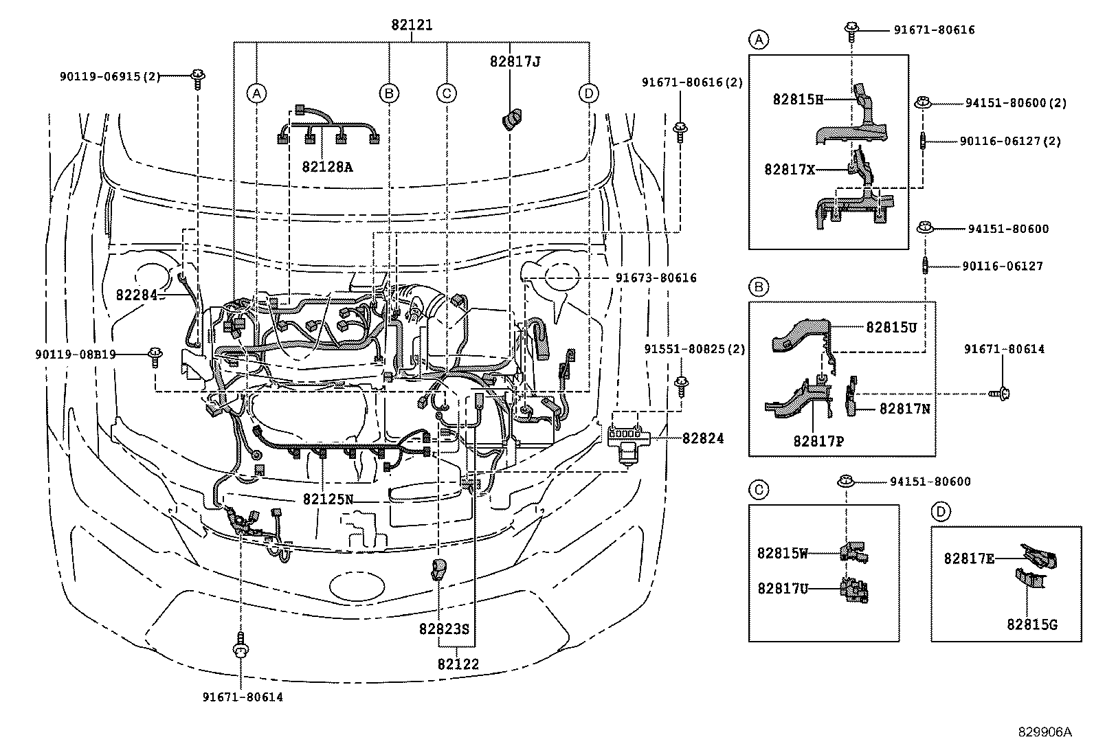 82817-33B60 PROTECTOR, WIRING HARNESS, NO.1 product image