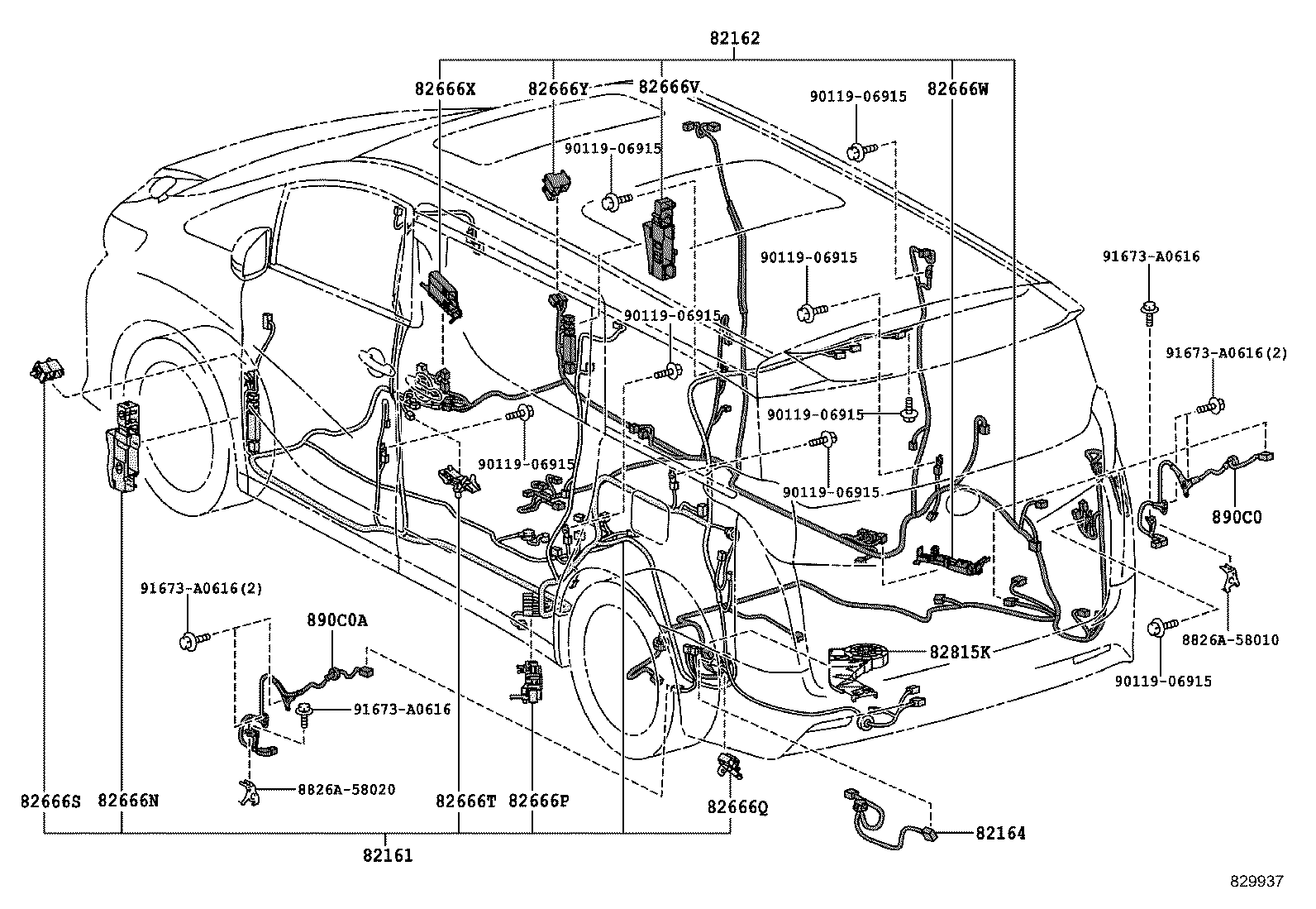 82142-58140 WIRE, INSTRUMENT PANEL, NO.2 product image