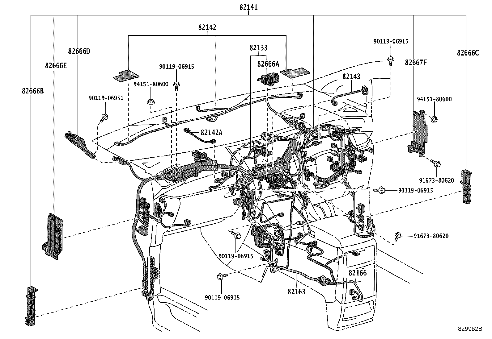 82142-58140 WIRE, INSTRUMENT PANEL, NO.2 product image