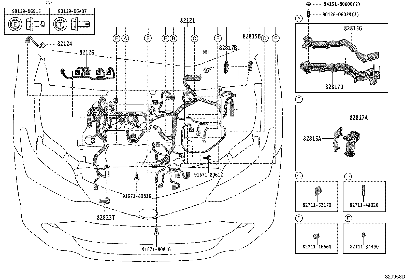 82191-13010 WIRE, FRONT SEAT, RH product image