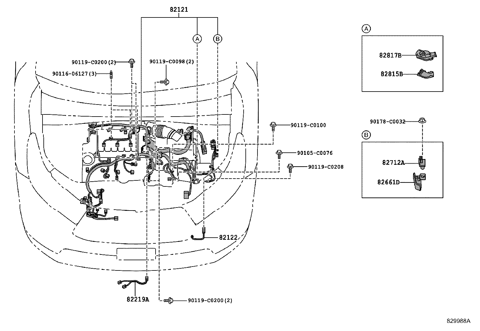 82122-0E080 WIRE, ENGINE, NO.2 product image